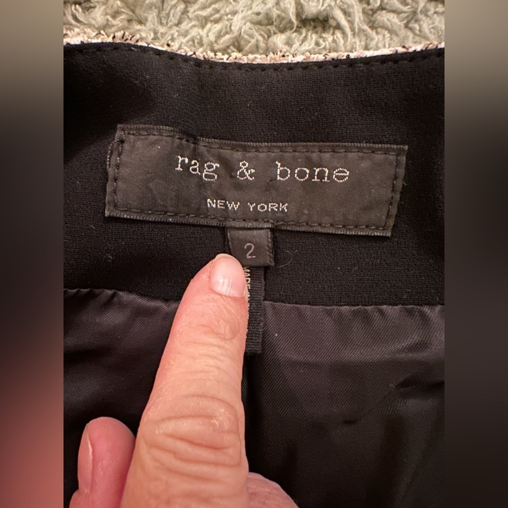 Rag & Bone Black and White Tweed Style Blazer Coat Size 2 - Picture 16 of 16